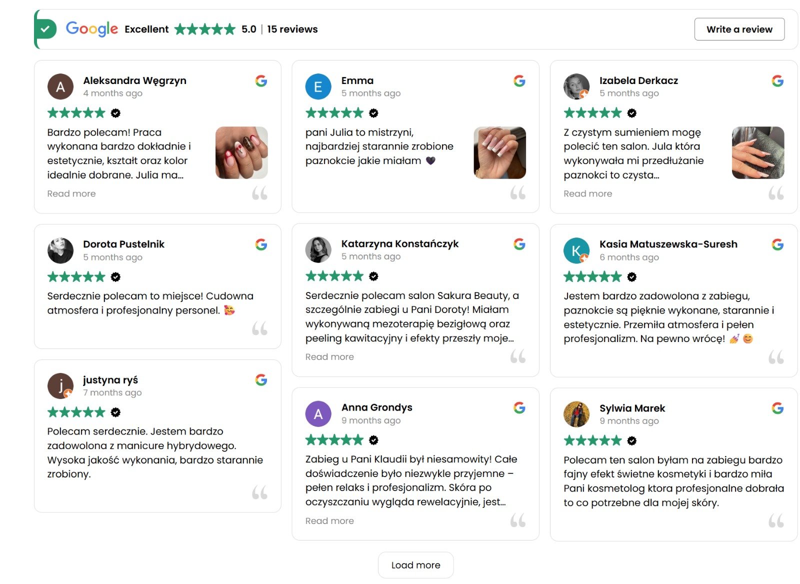 Opinie klientek Sakura Beauty